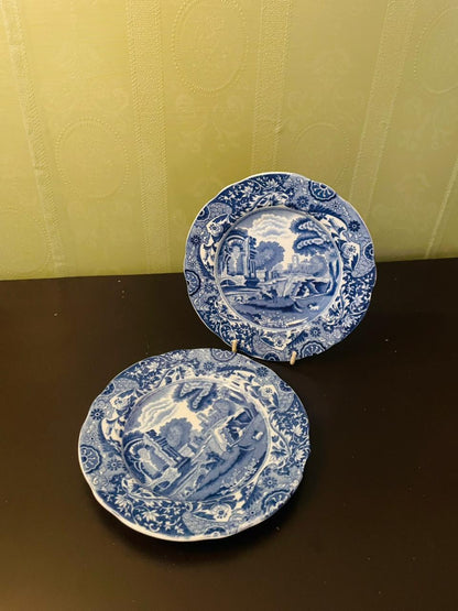 Copeland Spode Italian Blue Transferware Plates Set of 2 , 6"