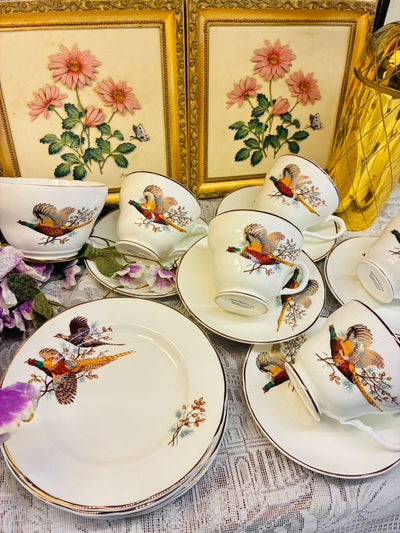 Vintage Pheasant 6 Persons Tea Set – Cups, Saucers & Plates