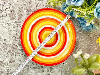 Handpainted Retro Striped Decor Plate