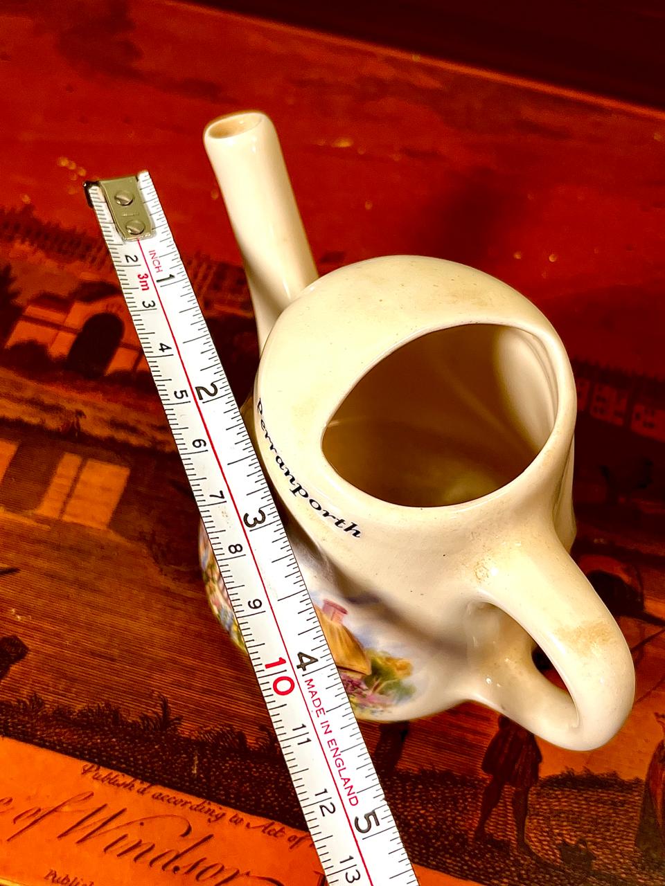 Vintage Dartmouth Cottage Scene Ceramic watering can | Souvenir Coffee Mug