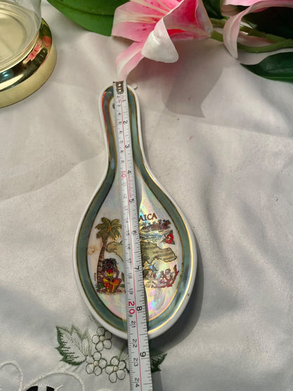 Jamaica Souvenir Ceramic Spoon Rest 9 Inch