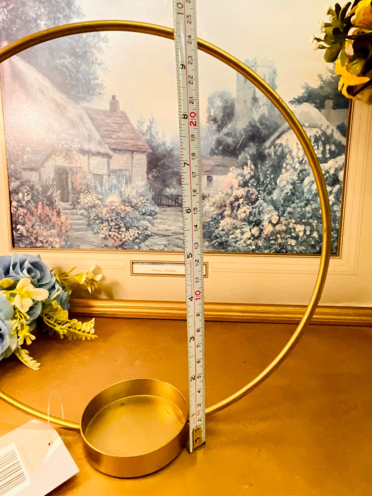 Modern Gold Ring Candle Holder Stand