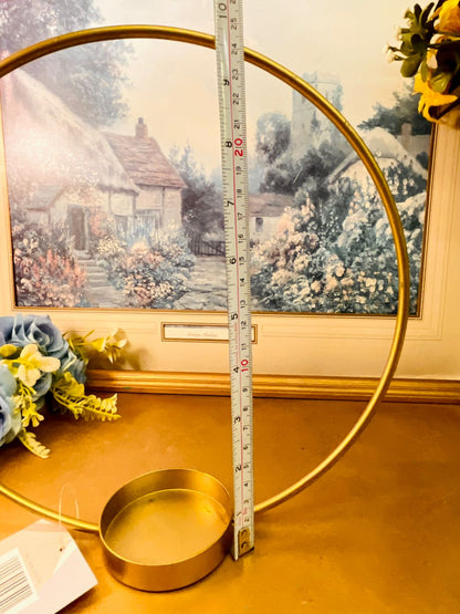 Modern Gold Ring Candle Holder Stand