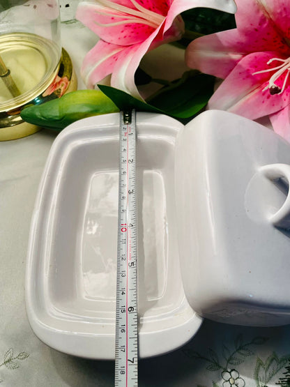 TU White Rectangular Lidded Serving Dish – 7 Inch