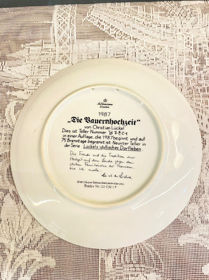 1987 Seltmann Weiden Bauernhochzeit Village Plate