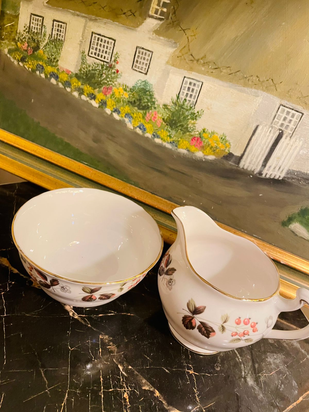 Wedgwood Hathaway Rose Creamer & Sugar Bowl – Fine Bone China England