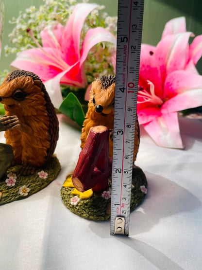 Pair of Hedgehog Number Figurines “4” & “5” Approx. 9 cm