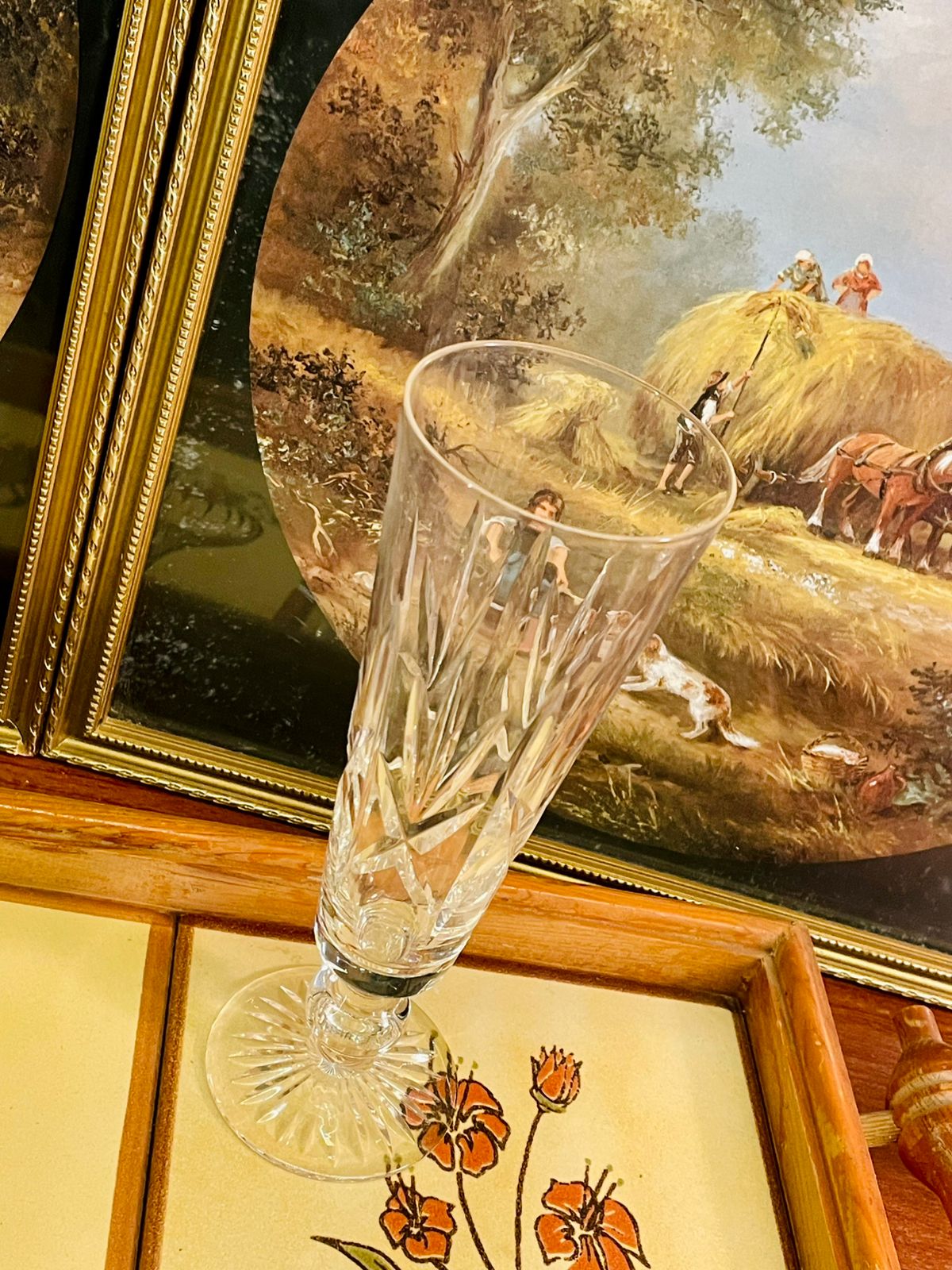 Tall Cut Crystal Pedestal Vase – Elegant Display Centerpiece