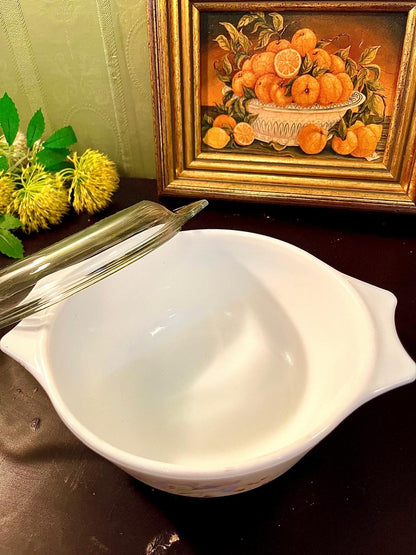 Pyrex Casserole Dish White Lidded Serving Dish 20 cm Glass Cover