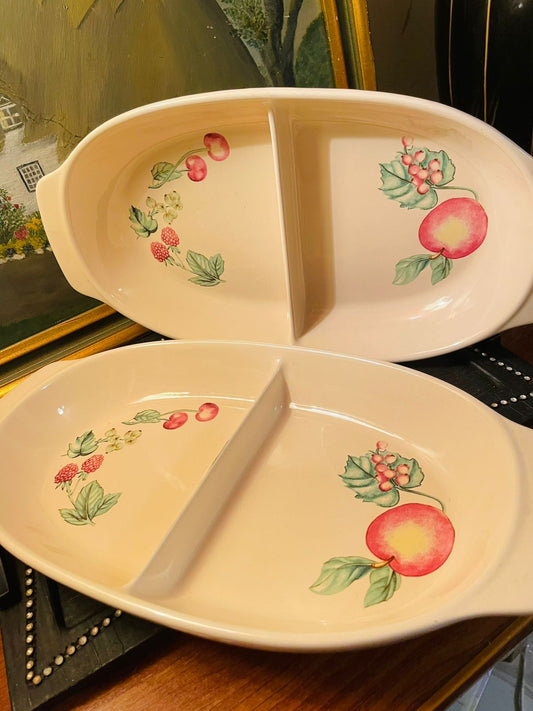 Portion Plater, Buffet Large Dish, Dual Serving, Ceramic Oven Safe, england