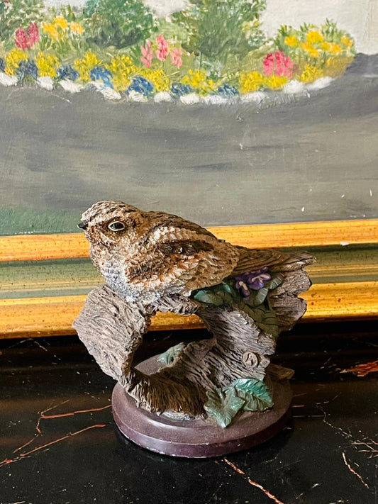 nightjar figurine, bird sculpture, eaglemoss collection, country bird collection, hand painted bird, vintage bird decor, resin bird figurine, england decor piece, woodland decor, cottagecore home decor, collectible bird statue, miniature bird model, tabletop decor pakistan, nature inspired decor, english country style