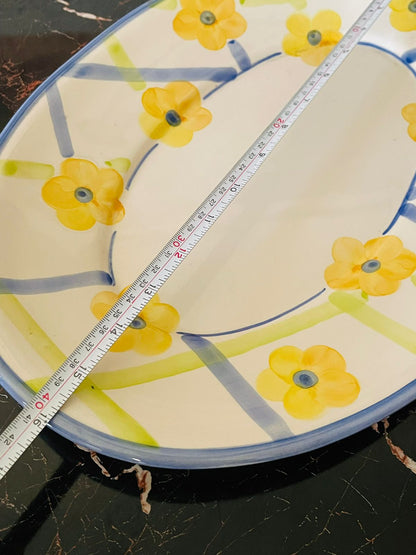 Vintage Hand-Painted Extra Large Serving Platter – Large Ceramic Dish, Oven Safe Made in England