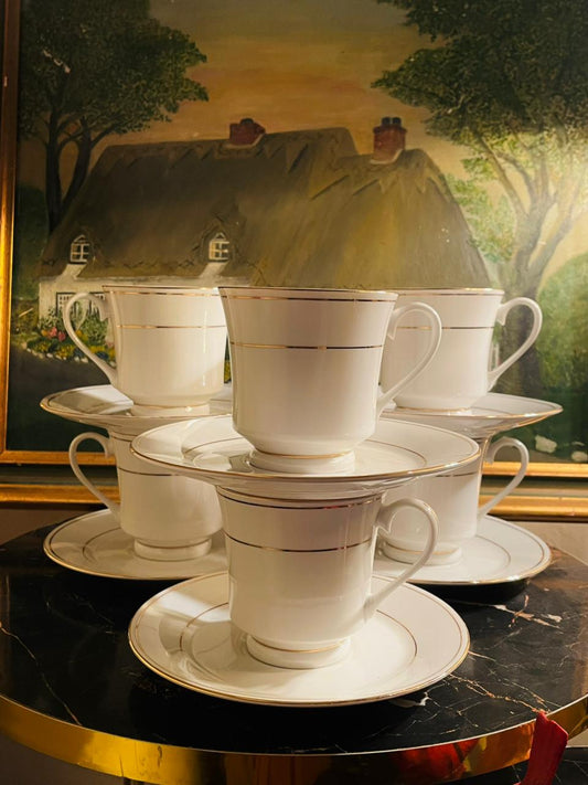Royal Norfolk cup saucer set Pakistan, fine porcelain cups Karachi Lahore Islamabad, gold rim tea set Pakistan, porcelain tea cups online Pakistan, Royal Norfolk tea coffee cups Pakistan, collectible porcelain dinnerware Pakistan, luxury tea set Pakistan
