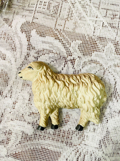 Vintage Sheep & Lamb Figurine Fridge Magnets – Cottage Set of 6