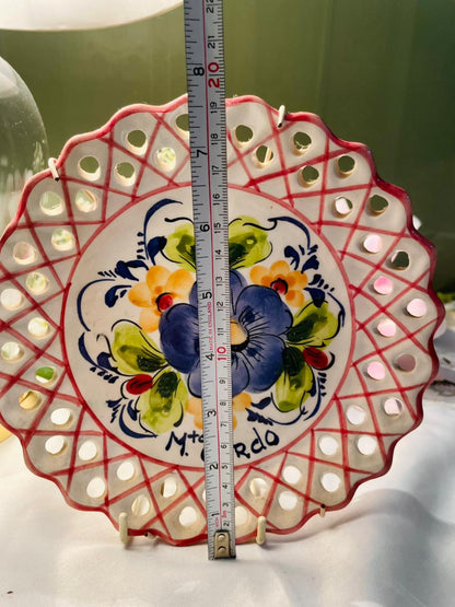 Hand-Painted Portugal Floral Wall Plate 7.5 in
