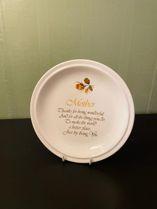 Vintage Mother Quote Decorative Plate 8"