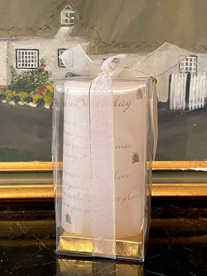 Happy 21st Birthday Candle Gift with box and ribbon packing