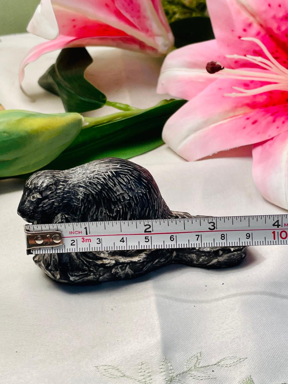 Vintage Porcupine Figurine Woodland Animal Ornament 9 cm