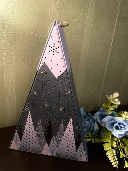Metal Christmas Tree Lantern Light Up Decoration – 11 Inch