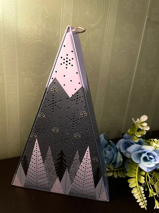 Metal Christmas Tree Lantern Light Up Decoration – 11 Inch