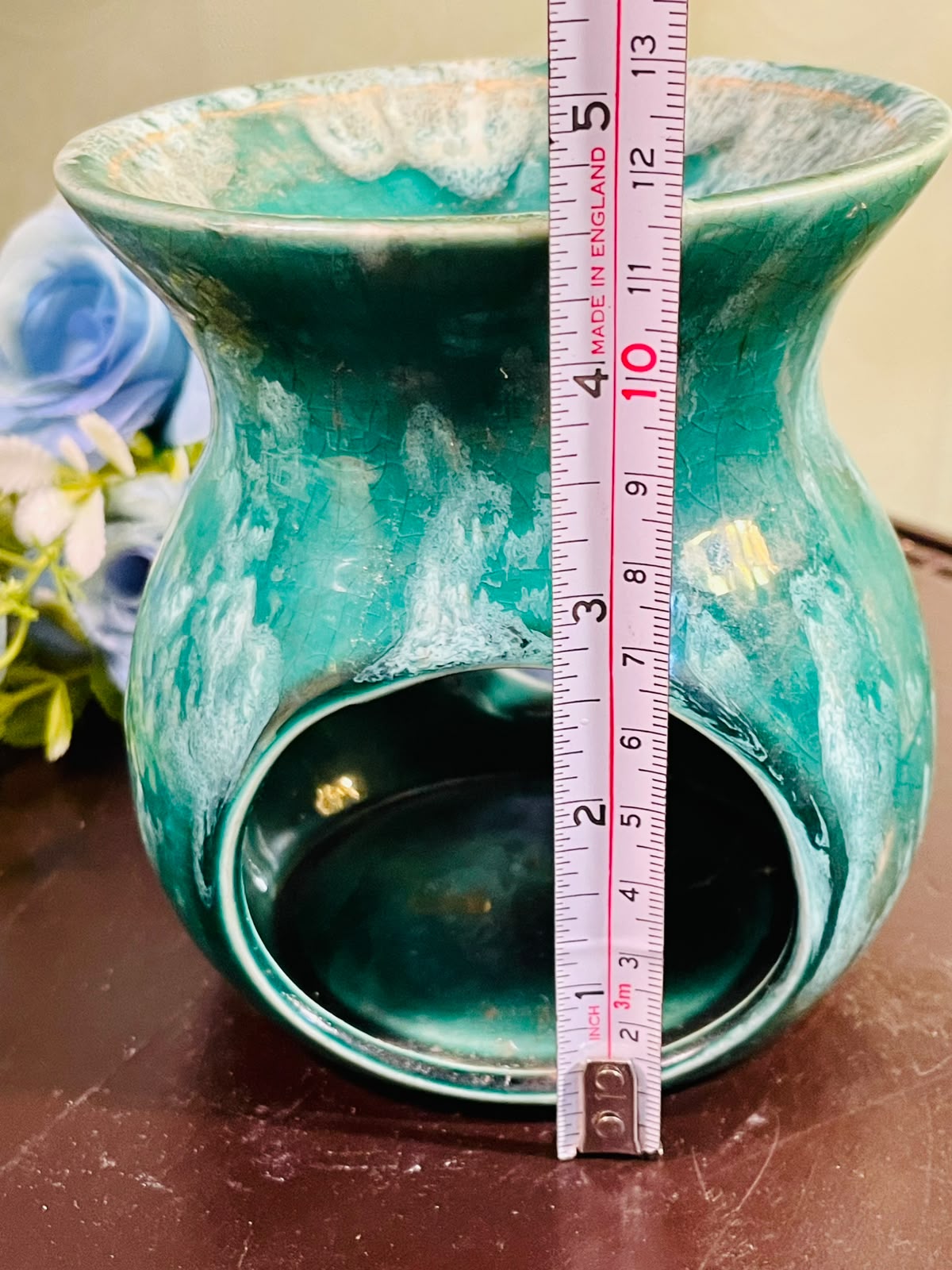 Turquoise Ceramic Wax Melt Burner – Decorative Oil Burner & Tealight Warmer (5 Inch)