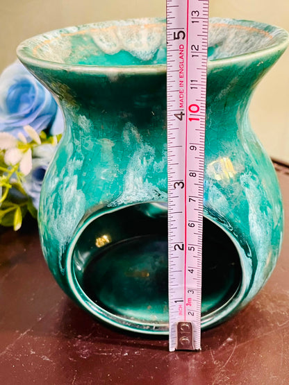 Turquoise Ceramic Wax Melt Burner – Decorative Oil Burner & Tealight Warmer (5 Inch)