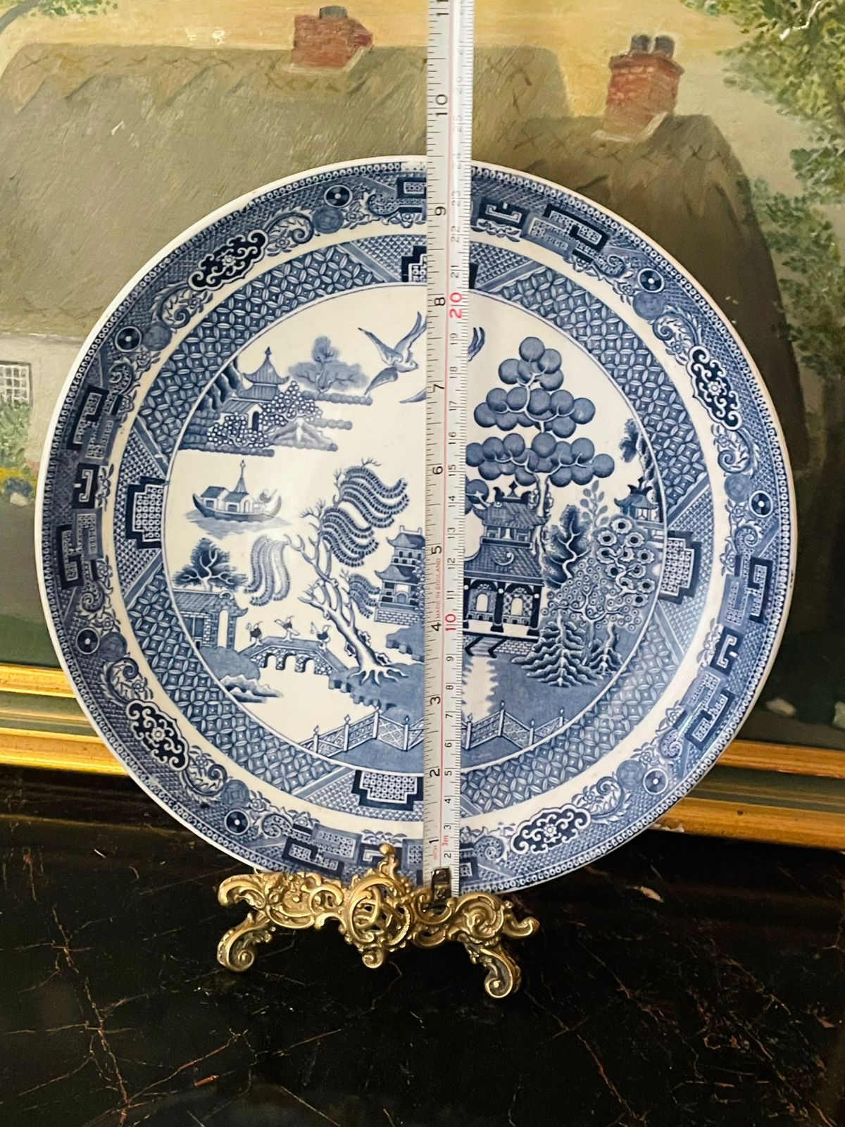 Wedgwood Blue Pottery Plate by Mellow of Etruria – 9.5 Inch Vintage Collectible from England