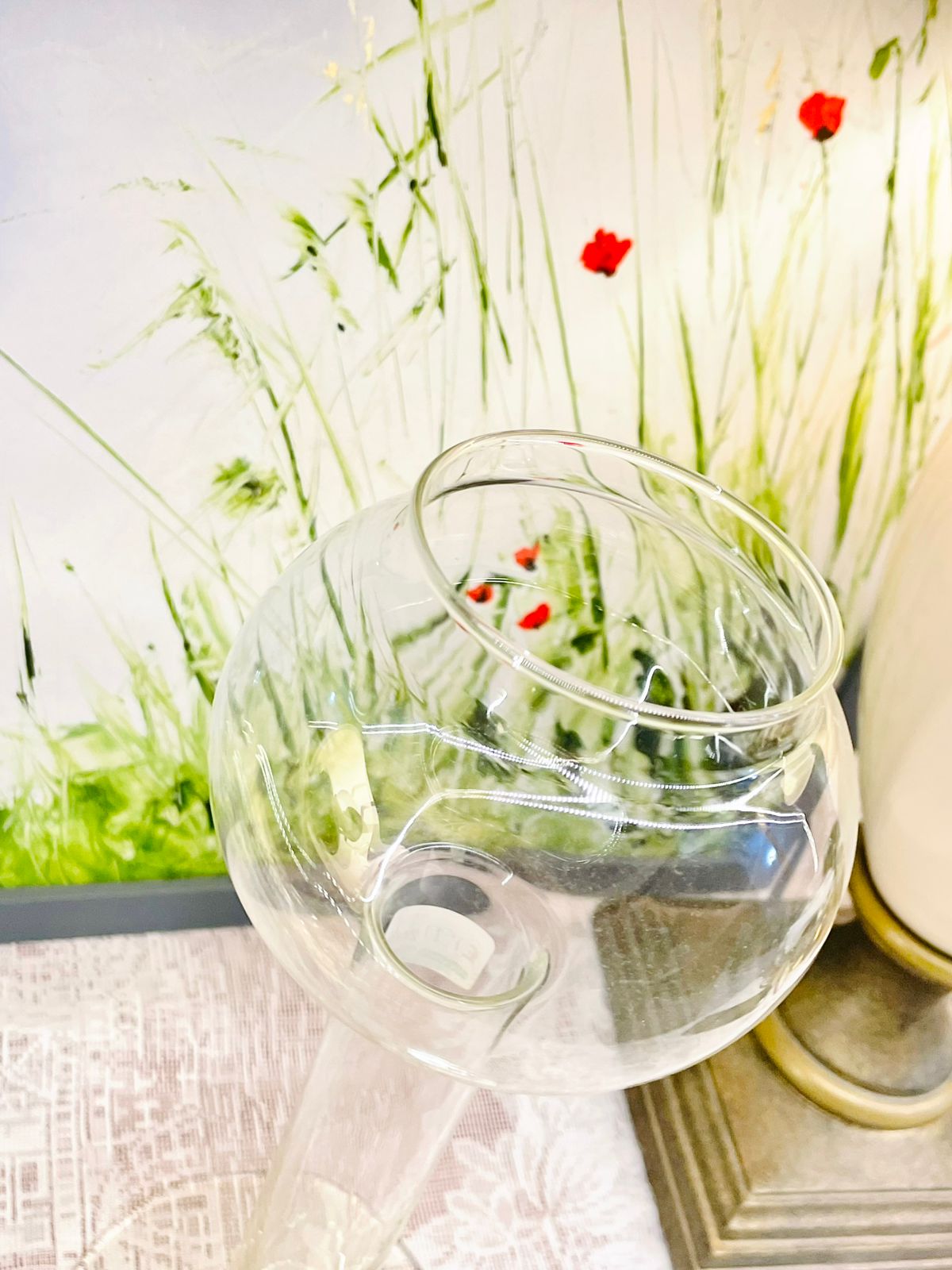 Vintage Clear Glass Hurricane Vase Candle Holder