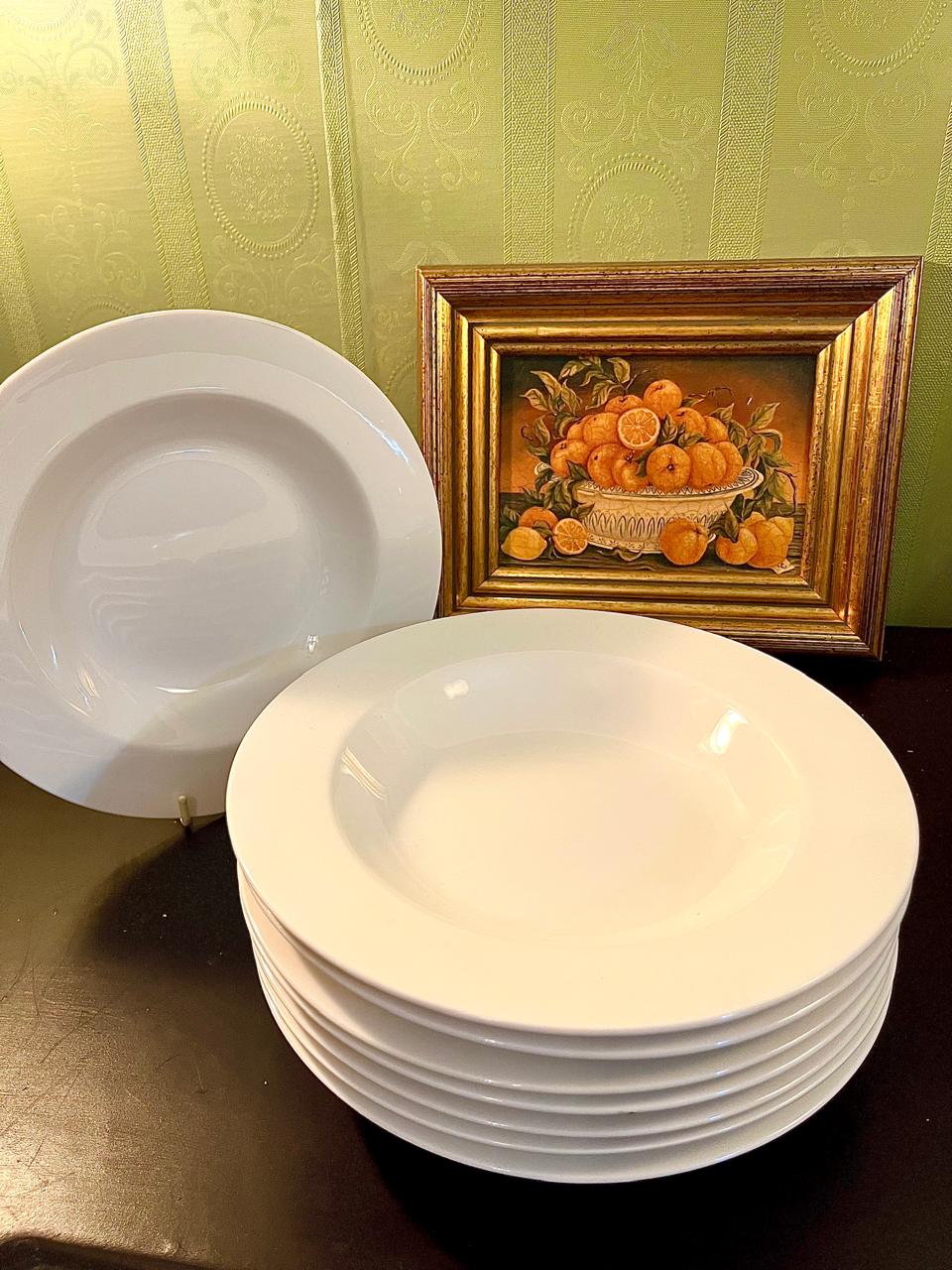 Dema Design Deep Soup Plates Set of 8 – White Porcelain Pasta Bowls