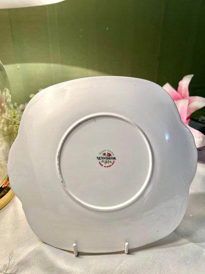 Windsor Pink Floral Bone China Cake Plater – 9 Inch