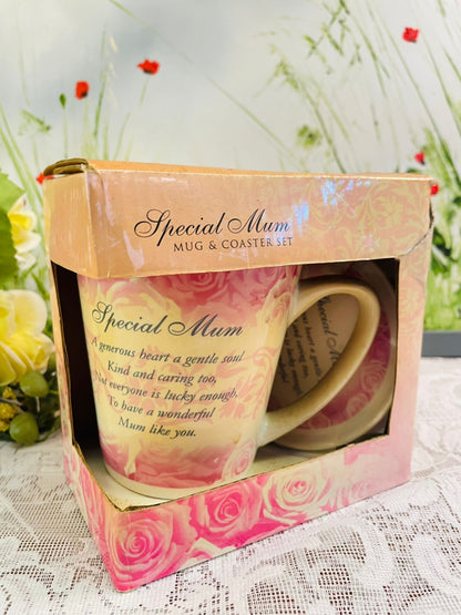 Special Mum Mug & Coaster Set | Floral Gift Box