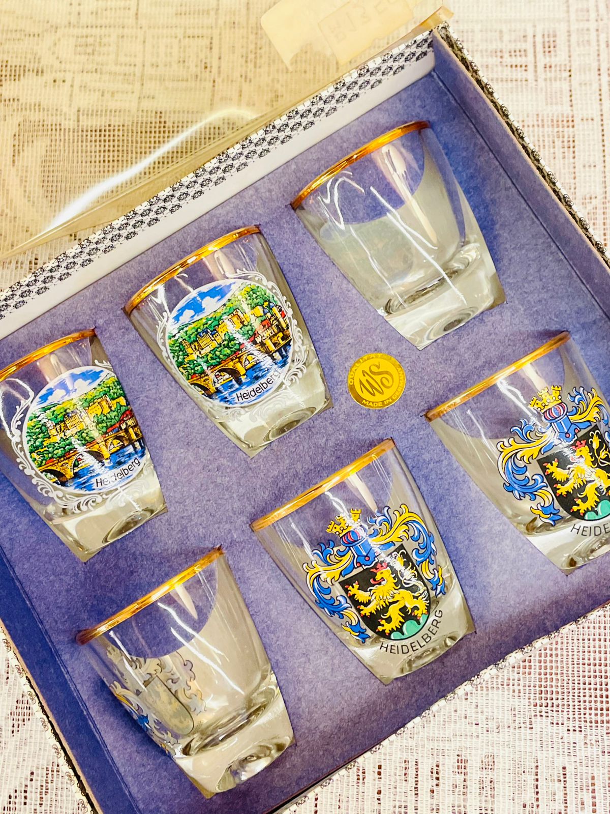 Vintage Heidelberg Shot Glass Set Made in Germany