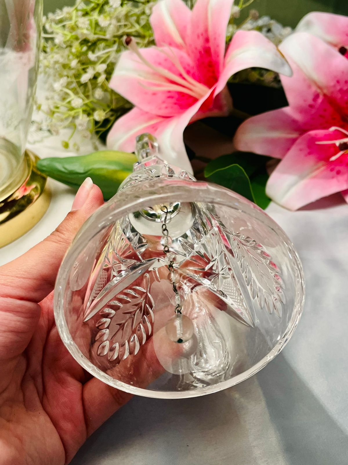 Clear Cut Crystal Hand Bell 7.5 in