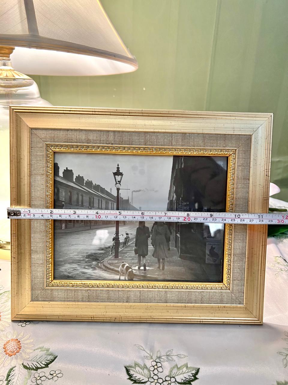 Black & White Street Scene Framed Photograph 12"