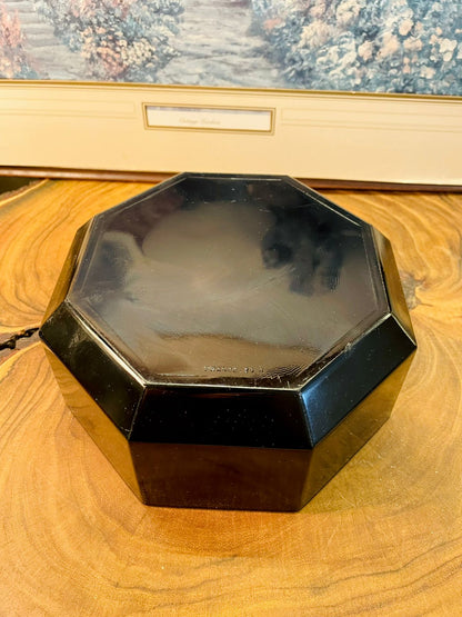 Black Geometric Bowl Modern Glossy Serving Dish