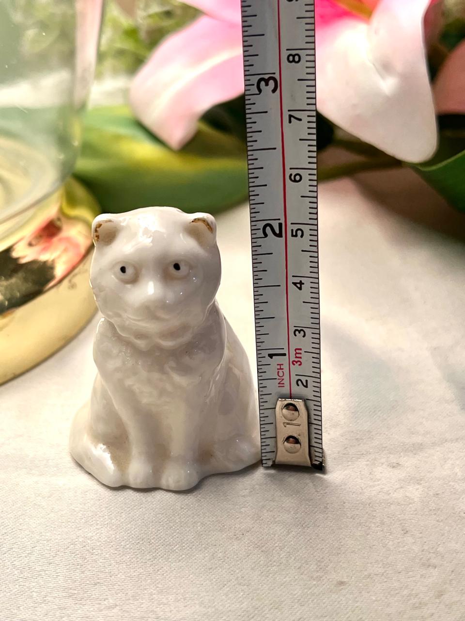 Vintage Bargoed Wales Ceramic Cat Figurine Approx. 5 cm