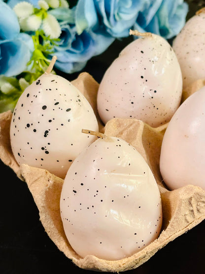 Speckled Egg Candle Set – Decorative Easter Egg Candles (6 Piece)