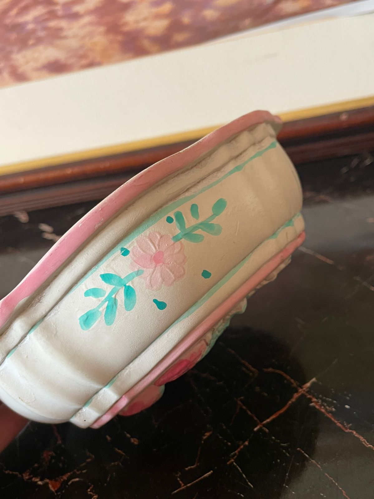 Vintage Ceramic Deep Serving Bowl –  Strawberries molds Print (England)