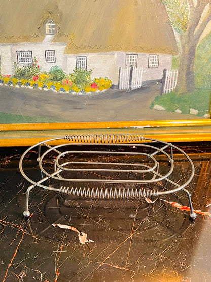 Food Warmer Stand, Vintage Trivet, Metal Serving Stand, Buffet Table Accessories, Silver Kitchenware, Hot Dish Holder, Tea Time Stand, Tabletop Decor, Heat Protection Trivet, Vintage Kitchen Decor, Serving Accessories