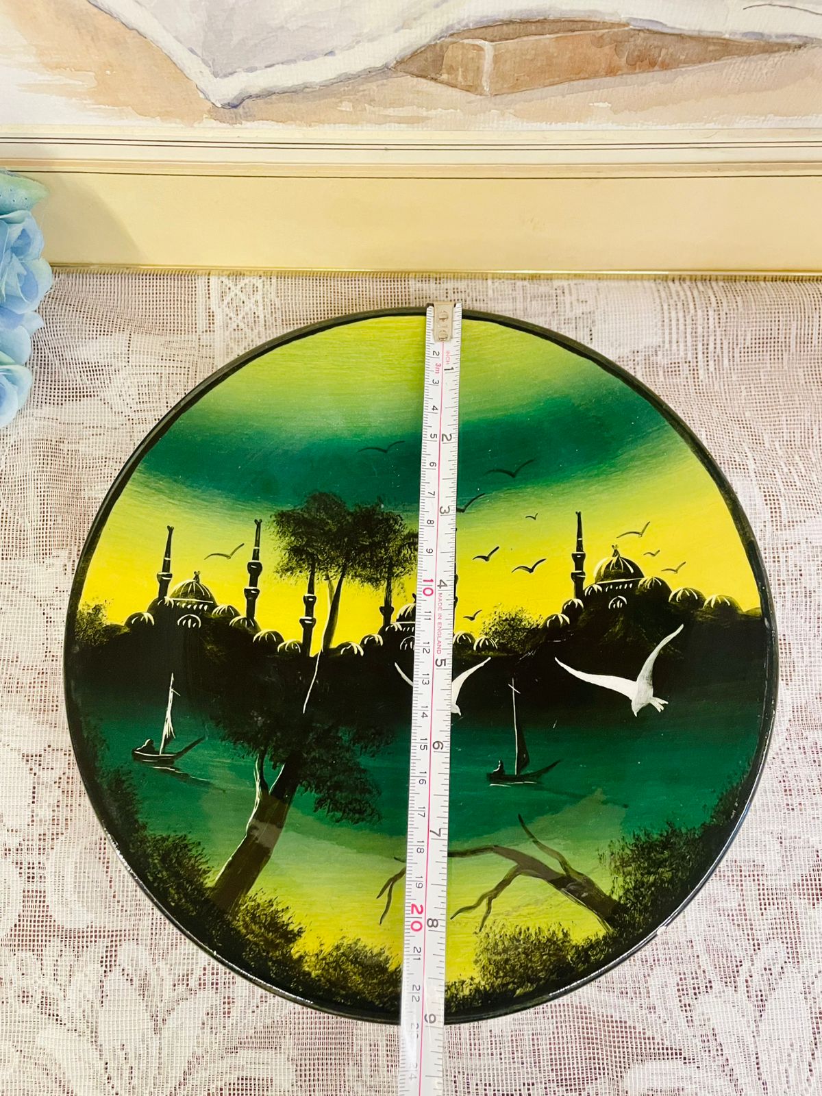 Hand-Painted Istanbul Mosque Decorative Plate – Elegant Art Design