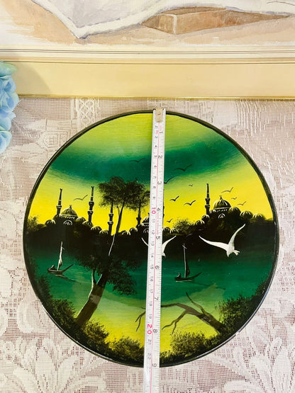 Hand-Painted Istanbul Mosque Decorative Plate – Elegant Art Design