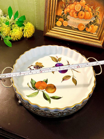 Royal  Worcester Fruit Serving Dish 26 cm Silver-Tone Holder