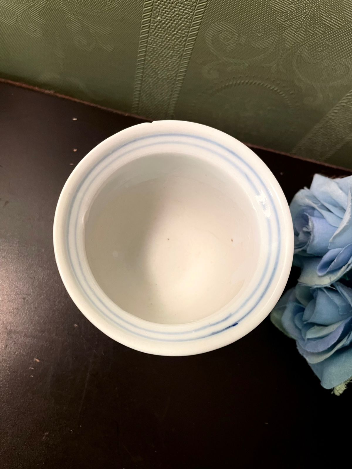Blue & White Floral Ceramic Cachepot Planter Pot 3 Inch