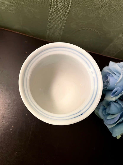 Blue & White Floral Ceramic Cachepot Planter Pot 3 Inch