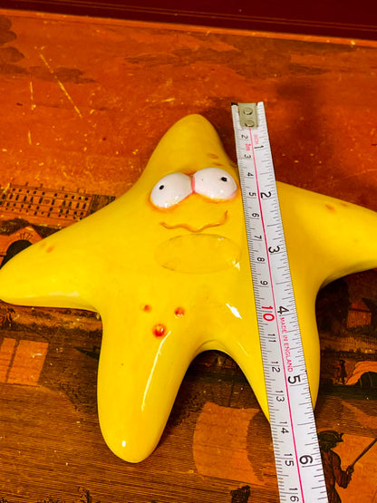 Yellow Starfish Wall Plaque – 6 Inch
