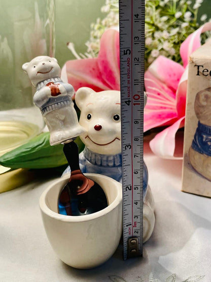 Boots Teddy Bear Egg Cup Set with Spoon & Original Box 10 cm