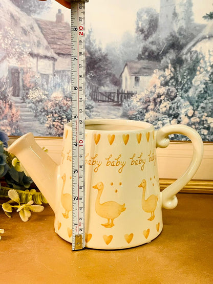 Cute Duck Watering Can Planter Ceramic Baby Design