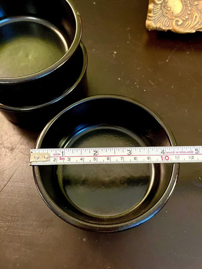 Set of 6 Black Ceramic Ramekin Bowls 4 Inch