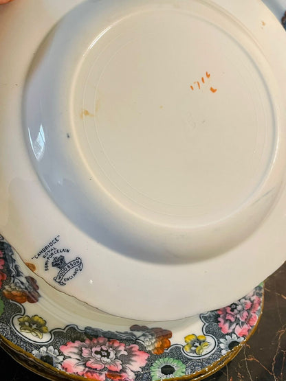 Set of 6 Vintage Cambridge Royal Semi-Porcelain Dinner Plates – Wood & Son England