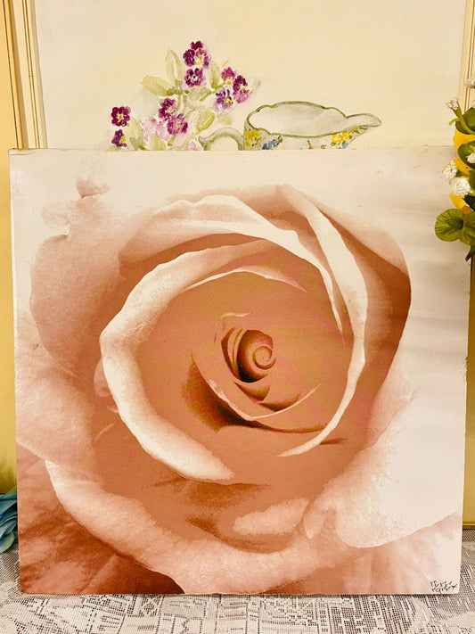 Blush Rose Canvas Wall Art – Set of 3 Floral Painting